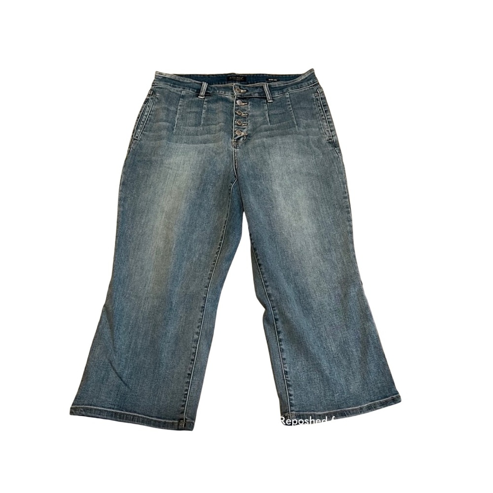 Judy blue vintage light wash wide leg crop jeans 18W
